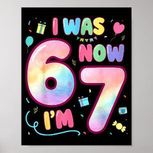 Affiche Enfants 7 Ans Anniversaire J'avais 6 Ans Maintenan