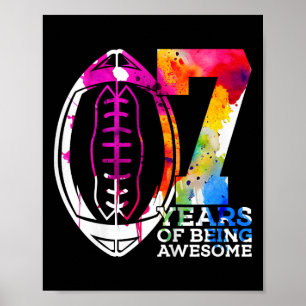 Affiche Enfants 7 ans d'être génial football 7e anniversai