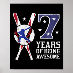 Affiche Enfants 7 ans étant génial Bysebyll Drapeau 7e ann