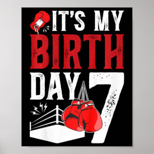 Affiche Enfants 7e anniversaire Boxer Boy 7 ans Boxer Anni
