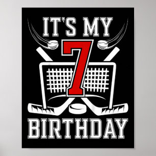 Affiche Enfants 7e anniversaire Hockey sur glace Garçon 7