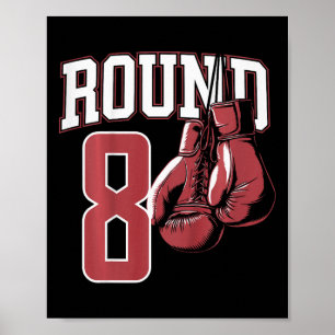 Affiche Enfants 8 ans Boxer Boxer Anniversaire Party 8e an