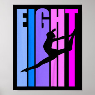 Affiche Enfants 8e anniversaire Gymnastique Filles Gymnast