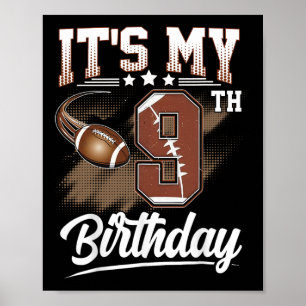 Affiche Enfants 9 ans C'est mon 9e anniversaire Football E