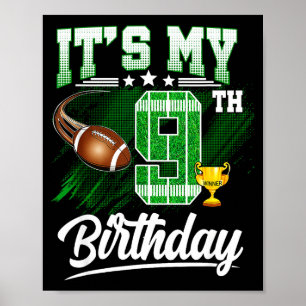 Affiche Enfants 9 ans C'est mon 9ème anniversaire Thème Fo