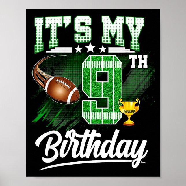 Affiche Enfants 9 ans C'est mon 9ème anniversaire Thème Fo (Devant)