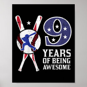 Affiche Enfants 9 ans étant génial Bysebyll Drapeau 9e ann