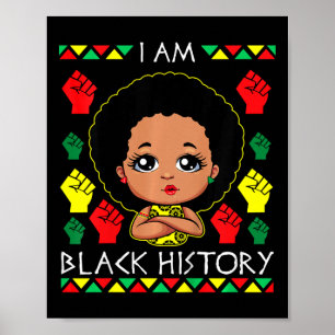 Affiche Enfants Afro Girl JunetDix Black History Melanin A