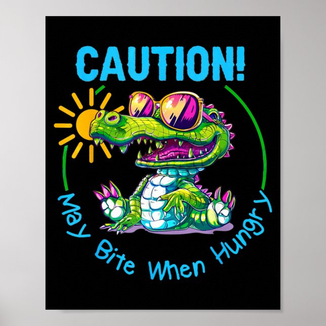 Affiche Enfants Alligator Crocodile Floride Vacances Été (Devant)