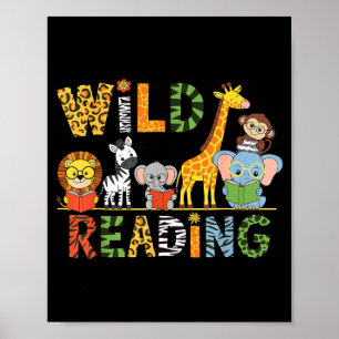 Affiche Enfants amoureux de la lecture lisant des livres s