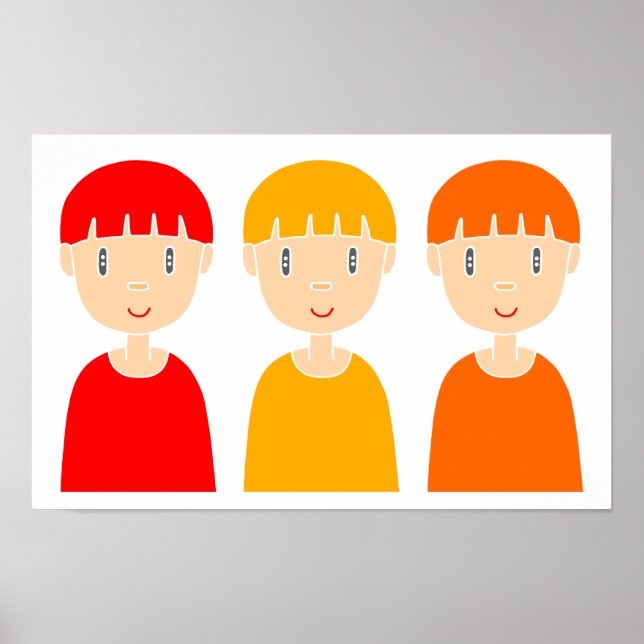 Affiche Enfants amusants de style pop. (Devant)