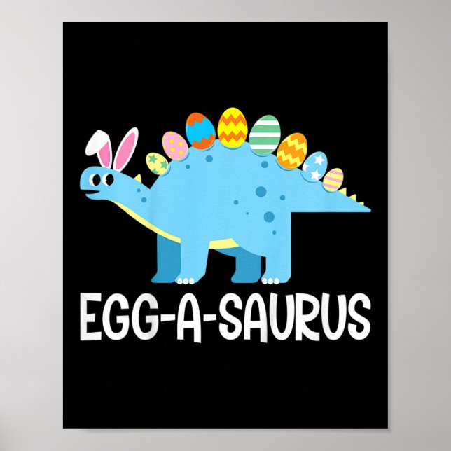 Affiche Enfants Amusants Eggasaurus Dinosaure Chasse aux o (Devant)