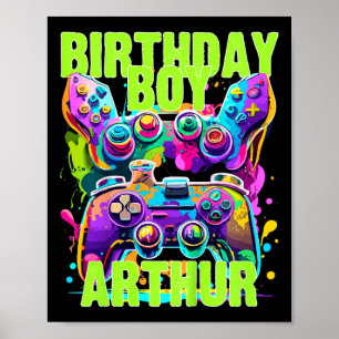 Affiche Enfants Arthur Birthday Boy Vidéo Jeu Anniversaire