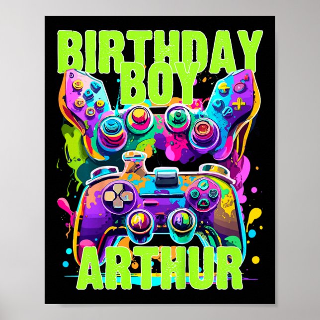 Affiche Enfants Arthur Birthday Boy Vidéo Jeu Anniversaire (Devant)