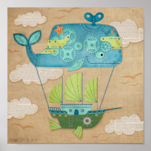 Affiche Enfants Baleine Nursery Art Imprimer