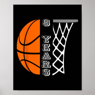 Affiche Enfants Basketball Anniversaire Pour Garçons 8 Ans