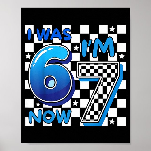Affiche Enfants Bleu Carreaux J'avais 6 ans Maintenant J'a (Devant)