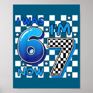 Affiche Enfants bleus à carreaux j'avais 6 ans j'ai 7 ans