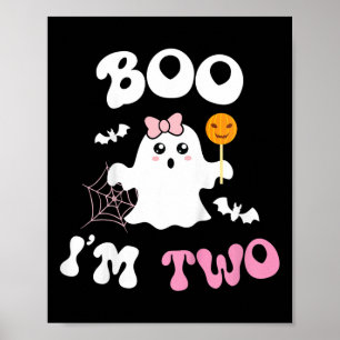 Affiche Enfants Boo I'm Two Ghost Second 2nd Birthday Supe