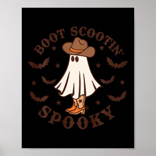 Affiche Enfants Boot Scootin Éffrayant Halloween Retro F (Devant)