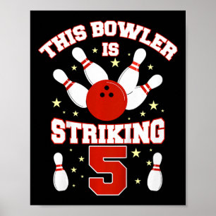 Affiche Enfants Ce Bowler Frappe 5 Ans Vieux Funny 5ème B