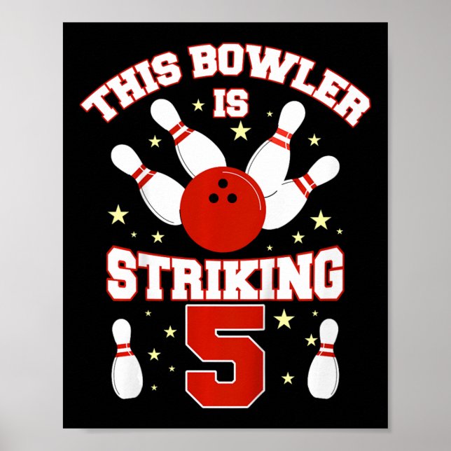 Affiche Enfants Ce Bowler Frappe 5 Ans Vieux Funny 5ème B (Devant)
