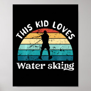 Affiche Enfants Ce gamin adore le ski nautique garçons fil