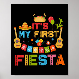 Affiche Enfants C'est ma première fête Anniversaire Mexica