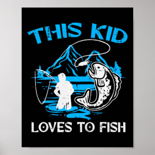 Affiche Enfants Cet Enfant Aime Pêcher Mignons Garçons Fil