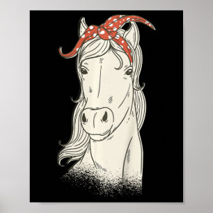 Affiche Enfants Cheval Avec Bandana - Jolie Équitation Ho