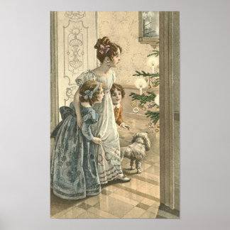 Affiche Enfants, Chien Regardant L'Arbre