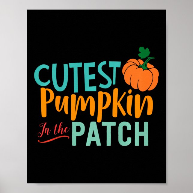 Affiche Enfants Citrouille Cutest Dans Le Patch Fun Automn (Devant)