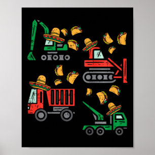 Affiche Enfants Construction Camion Bulldozer Cinco De May