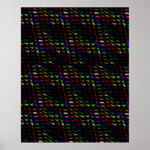 Affiche Enfants cool arc-en-ciel coloré mignon dinosaure