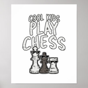 Affiche Enfants cool Jouer Jeu d'échecs Jeu d'échecs Joueu