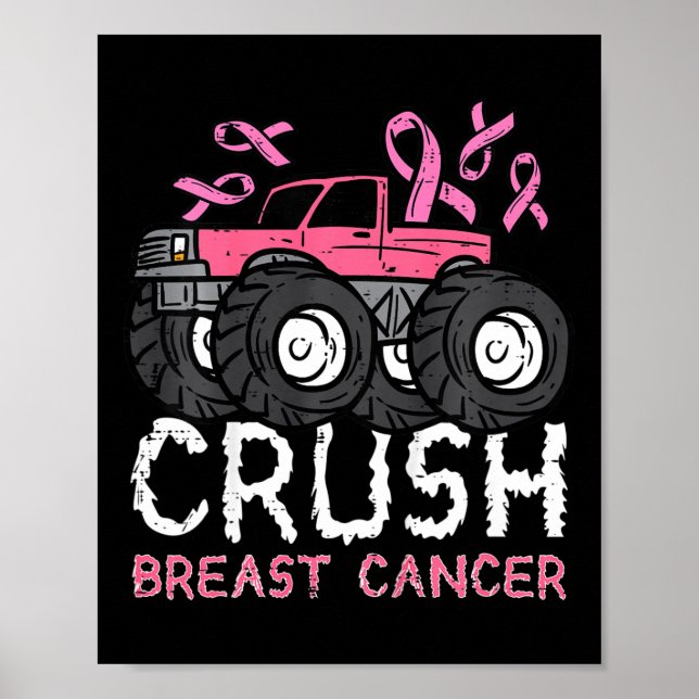 Affiche Enfants Crush Cancer du sein Sensibilisation Monst (Devant)