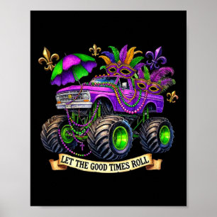 Affiche Enfants Crush Mardi Gras Toddler Camion Funky Mons