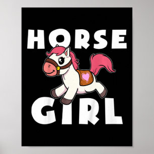 Affiche Enfants Cute Horse Girl Pony Maid Gallop Ride Girl