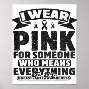 Affiche Enfants Cute Rose Ruban Famille Cancer du sein de 