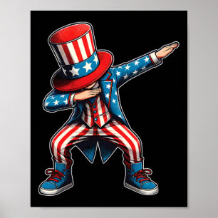 Affiche Enfants Dabbing Boy American Drapeau Us Patriotiqu