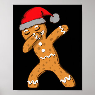 Affiche Enfants Dabbing Dab Gingerbread Homme Noël Filles 