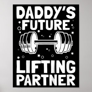 Affiche Enfants Daddy's Lifting Partner Force Gym Funny Bo