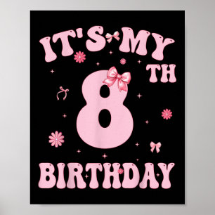 Affiche Enfants Dans Mon 8e Anniversaire Fille 8 Anniversa
