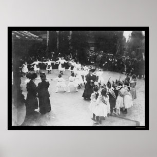 Affiche Enfants dansant sur le toit du Waldorf NYC 1919