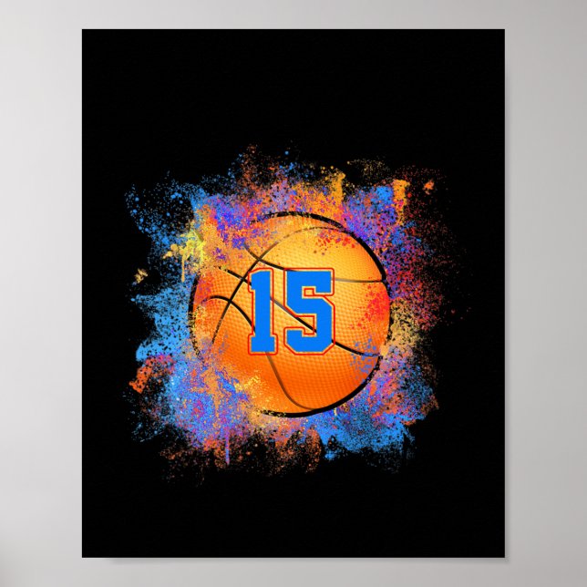 Affiche Enfants de 15 ans 15e anniversaire de basket-ball  (Devant)