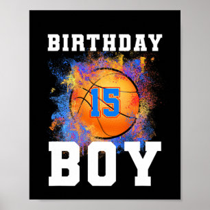 Affiche Enfants de 15 ans 15e anniversaire Garçon Annivers