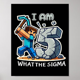 Affiche Enfants de 5 ans Sigma Pixel Art Mineur Style de j