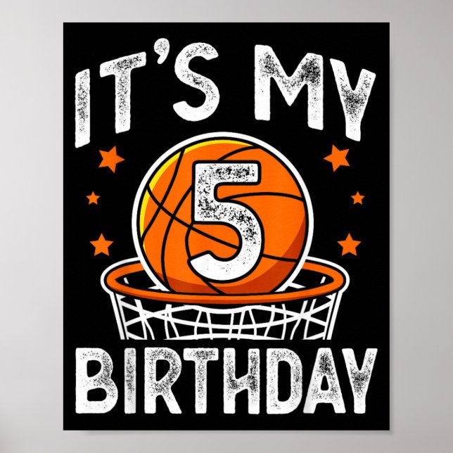 Affiche Enfants de 5 ans Sport de baseball 5e anniversaire (Devant)