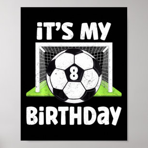 Affiche Enfants de 8 ans Football Joueur de 8e anniversair