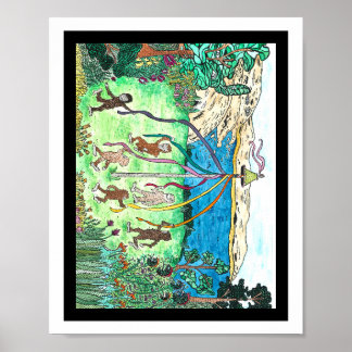 Affiche Enfants de Bigfoot dansant autour d'un mât